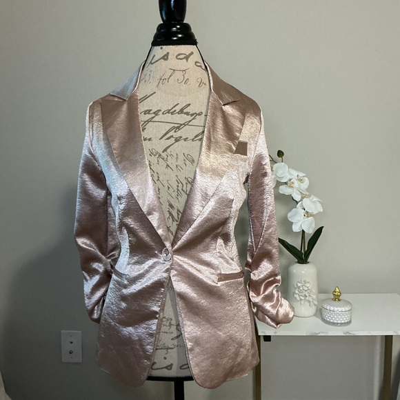 Charlotte Russe Jackets & Blazers - Elegant Women's Satin Blazer - Pink